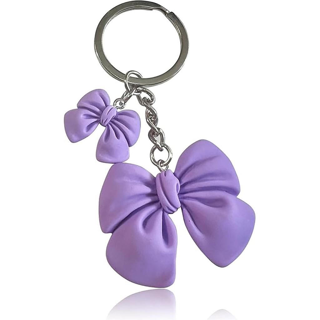 Bowknot Keychain Cute Car Key Accessories Backpack Pendant for Women Couple Family Keychain Pendant