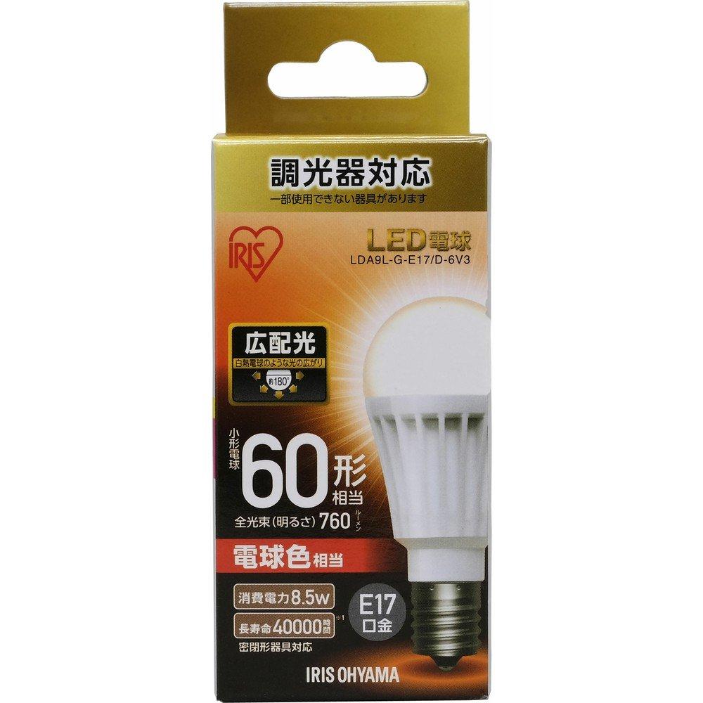 Saving Iris Ohyama LED Light E17 60W Warm Wide Beam Suitable for Enclosed [Energy Measures] Bulb, Base, Equivalent, White, Angle, Dimmable, Fixtures,