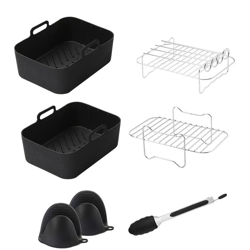 

7Pcs/Set for Ninja AF400 AF500 Air Fryer Accessories Silicone Liner Grill Rack Tong Kit (BPA Free, FDA Certified) A
