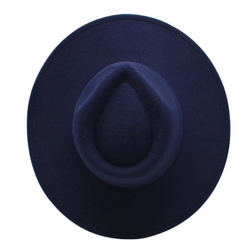 Wool Top Hat Casual Jazz Hat Tide Concave British Hat Ladies Big Edge White Felt Hat