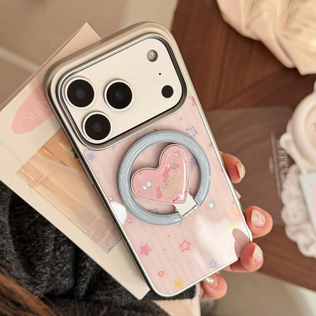 Colorful Star and Heart Magnetic Phone Case for iPhone 16, iPhone 17, and iPhone 17 Pro Max
