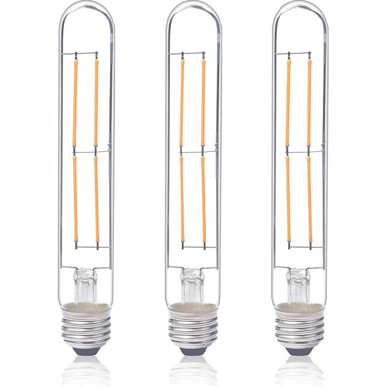 Klarlight Dimmable 6 Watt LED T10 Tubular Light Bulb 60 Watt Incandescent Equivalent E26 Edison Vintage Filament Tube Lamp, Daylight 6000K Medium