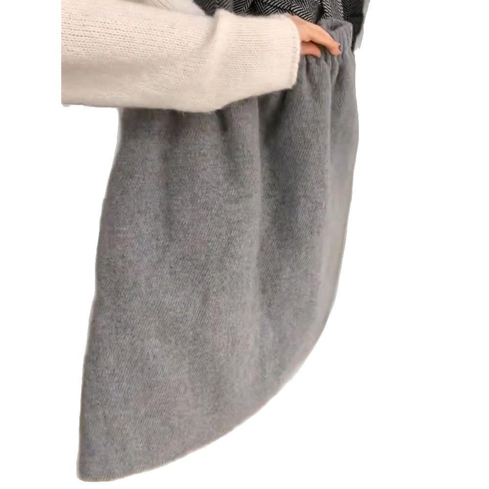 2025 Autumn/Winter Woolen High-Waisted Drawstring Skirt: Versatile Elastic, Soft, Slimming, Casual Short Style.