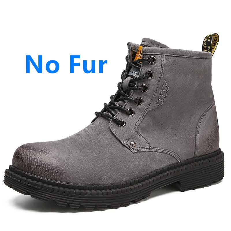 Brand Newest Winter Warm Men Snow Boots Genuine Leather Suede Boots Autumn Men Boots Casual Male Classic Black Sneakers Size 38-46
