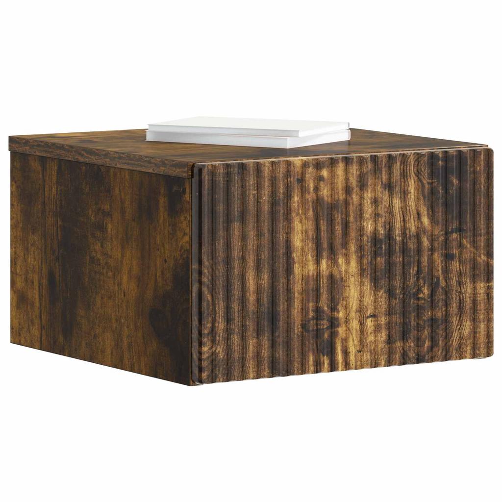 Wall Mounted Nightstand Smoked Oak 33 x 34.5 x 20 cm