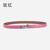 Alloy Alphabet Board Buckle Leather Belt Women'S Premium Pants Belt Women'S