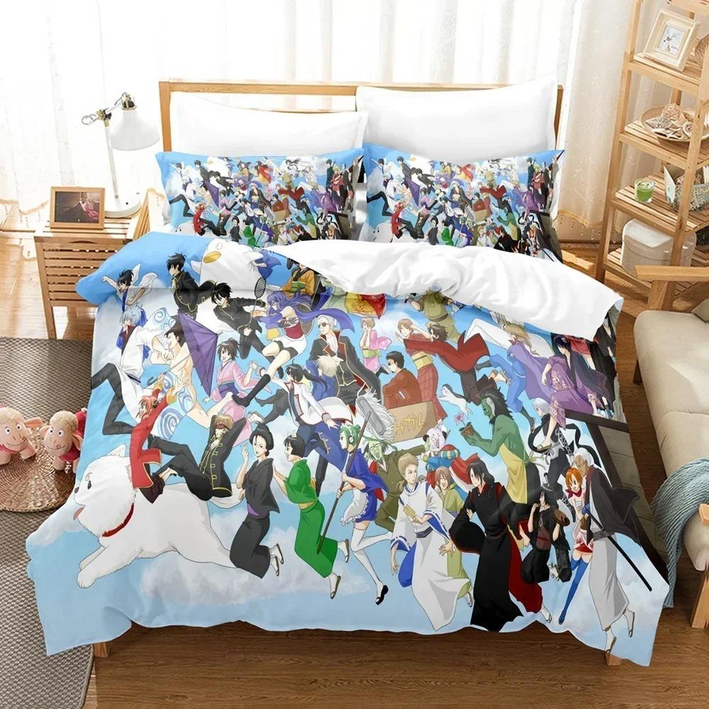 Comforter Gintama Anime Gintoki Sakata Bedding Set 3D Printed Suitable For Bedroom Kids Home Textile