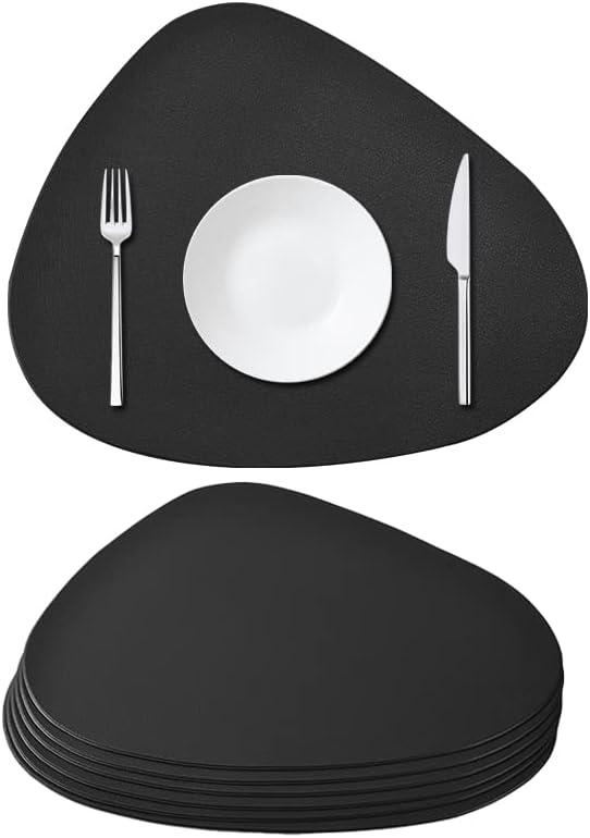 Set Of 8 Trival Black Table Mats