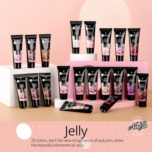 UR SUGAR Poly Nagelgel Verlängerung - 20-Farben Neon Verlängerungs-Gel-Set, UV/LED-sicher, DIY-Nagelkunst-Design für Anfänger, Weihnachtsgeschenk für Frauen