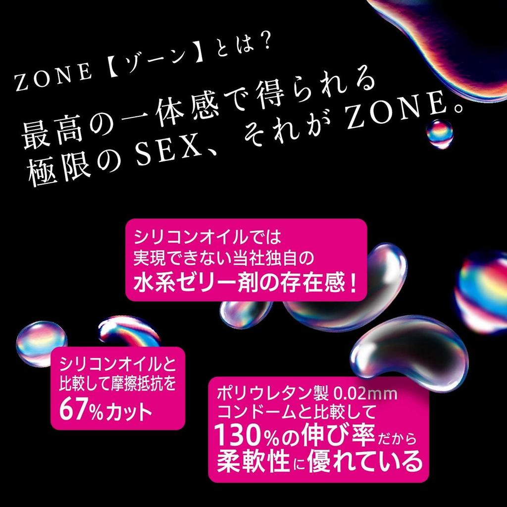 ZONE Condom 10 Pieces Zone 3 Boxes Condom Original Condom Case Set Will Stick 12ml Included