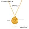 Fenny Fashion Embossed Stars 12 Constellations Round Brand Pendant Necklace 18K Gold Plated Stainless Steel Jewelry