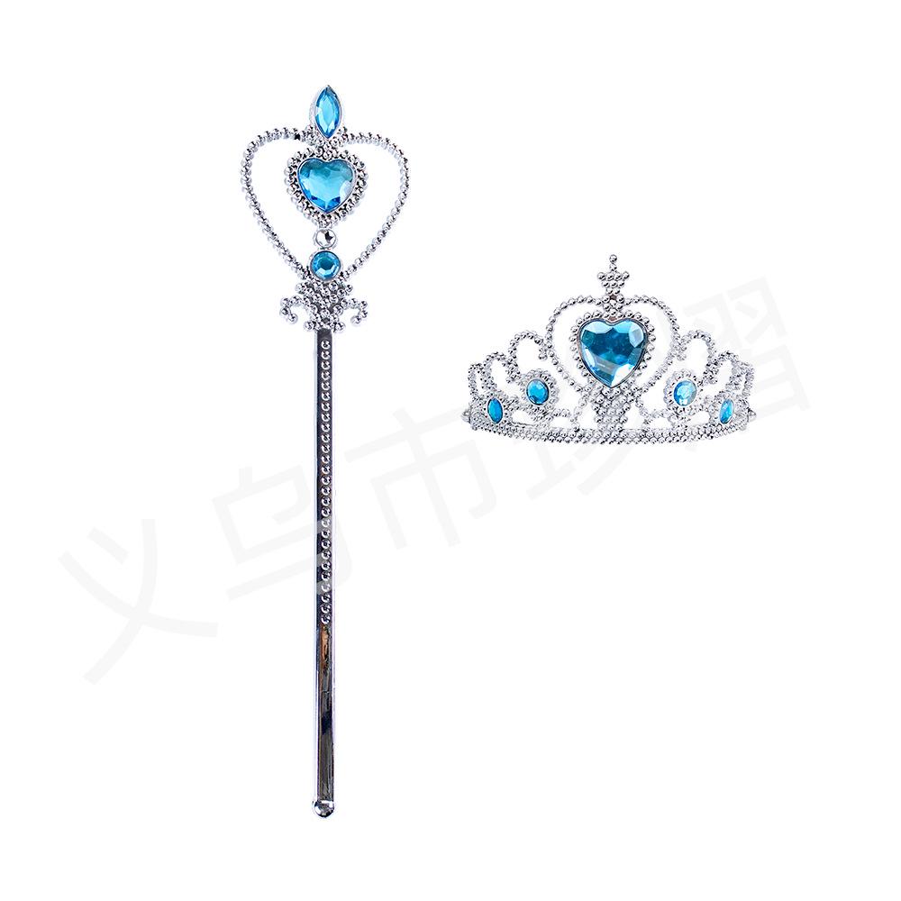 Elsa-Inspired Frozen Princess Accessory Set: Crown, Magic Wand, Necklace, Gloves, and Ring