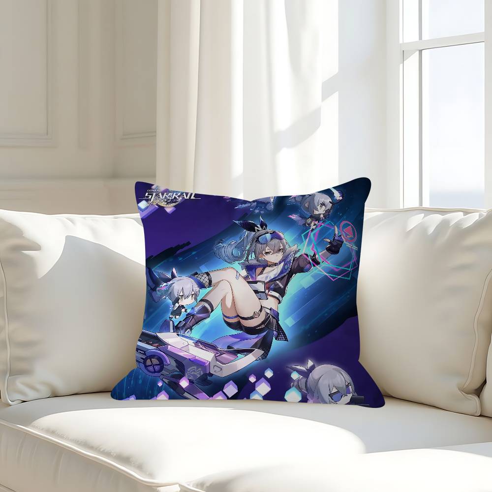 H-Honkai Star Rail Kissenbezug Abnehmbarer Waschbarer Kissenbezug – Ganzjahresweichleinen