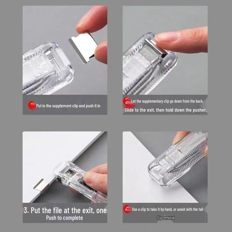 Transparent No-Punch Metal Push & Binding Clip for Test Papers