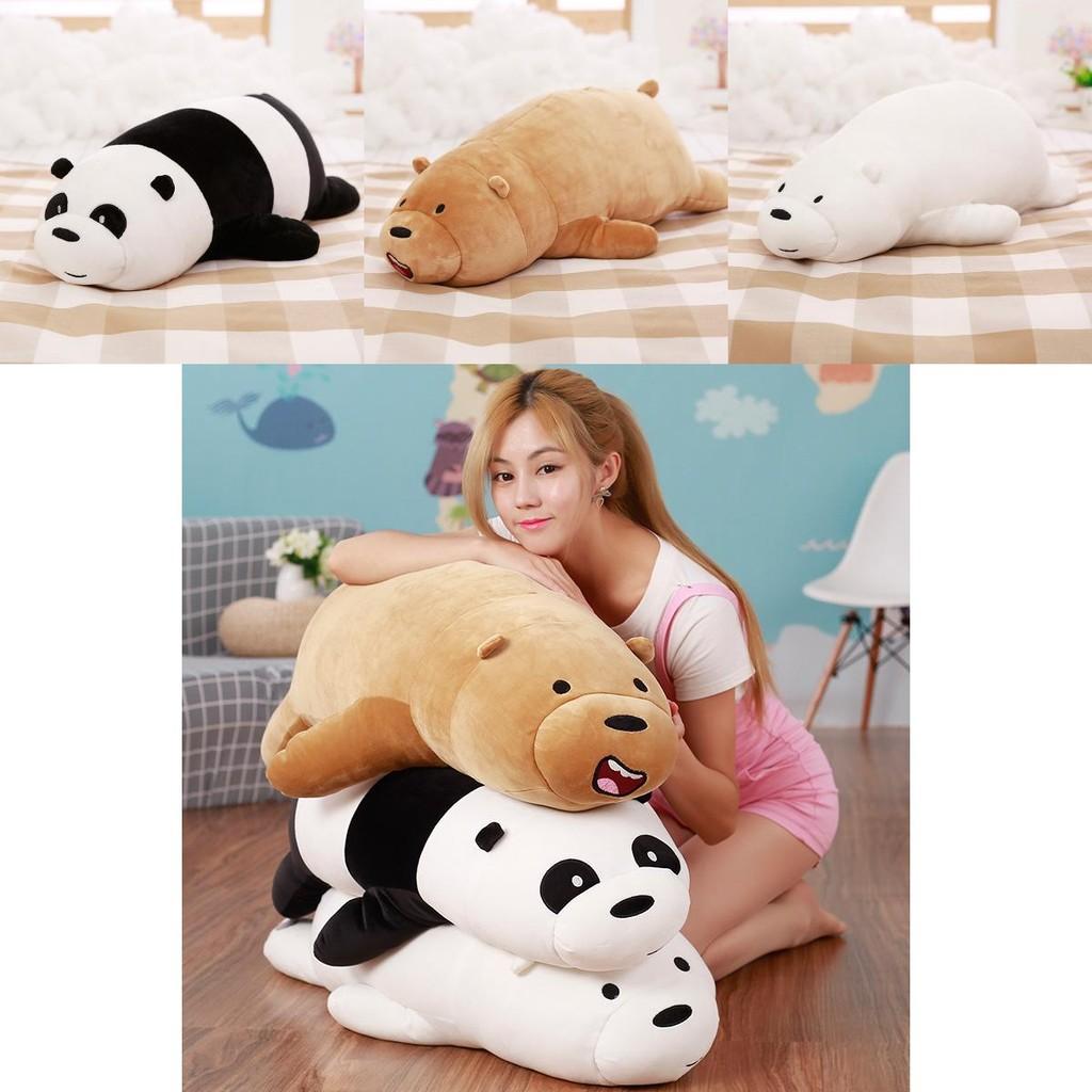 We Bare Bears Pillow Cartoon Bear Grizzly Bear Panda Soft Stuffed Plush Toy Doll Adorable And Cuddly