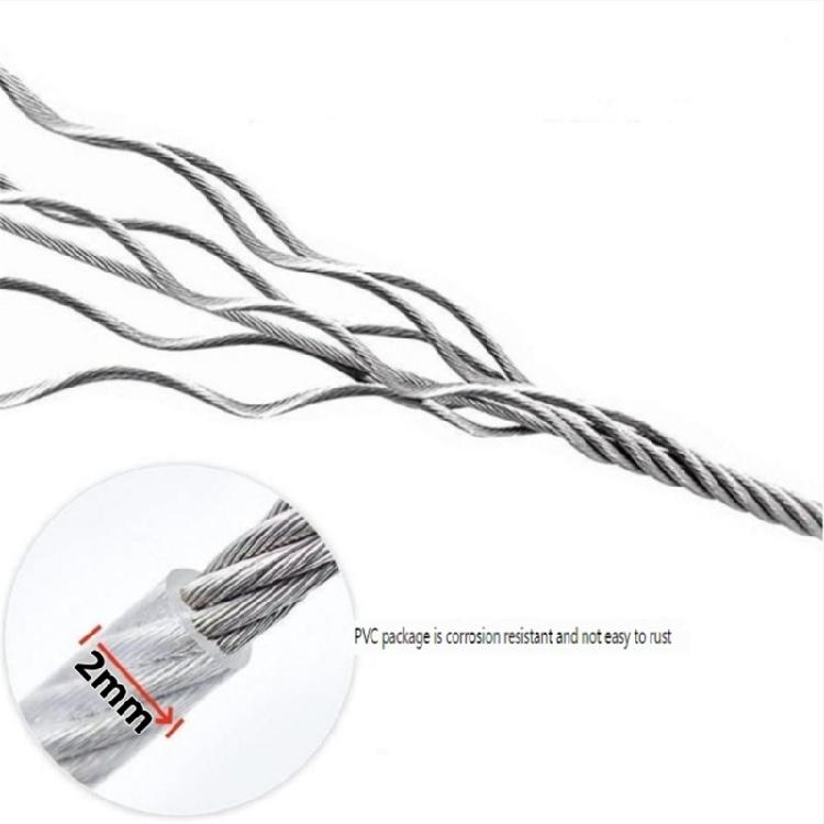 Multipurpose Heavy Duty Laundry Rope Plastic Coated Steel Wire Rope Portable Windproof Clothes Rope for Outdoor, Indoor