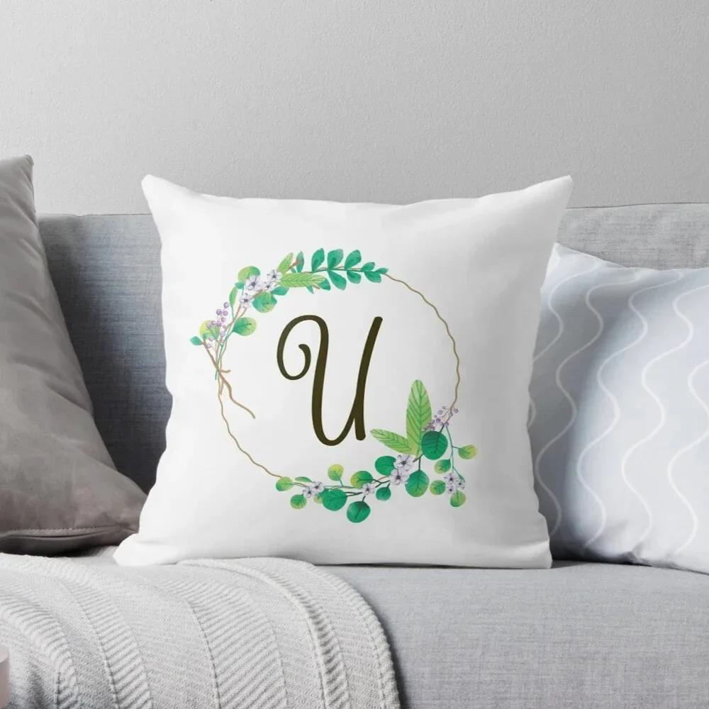 Office Sofa Car Cushion Cover Creative Abstract Letter Flower Print Luxury Home Decoration Pillow Cover