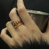Retro Pierścień Płomienia Dla Mężczyzn Kobiet Punk Gotycki Rock Hiphop Regulowany Otwarty Pierścień Akcesoria Cosplay Portgas D Ace Kreatywny Cyrkon