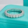 AnuJewel 3mm 2-3ct D Color Moissanite Wedding Band Ring 925 Silver Eternity Band Engagement Rings for Women