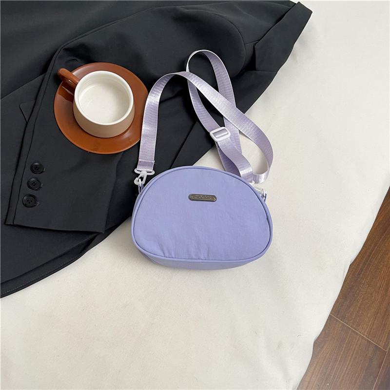New large-capacity simple commuter casual solid color portable shoulder bag light cloth bag wide shoulder strap messenger bag women's bag