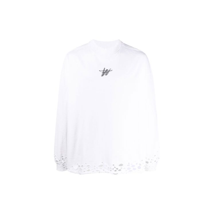 WE11DONE High Neck WD Logo T-Shirt White Unisex Tops WD-TP6-20-001-U-WH