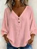 1116 European and American summer casual V-neck loose seven-quarter-sleeved T-shirt top