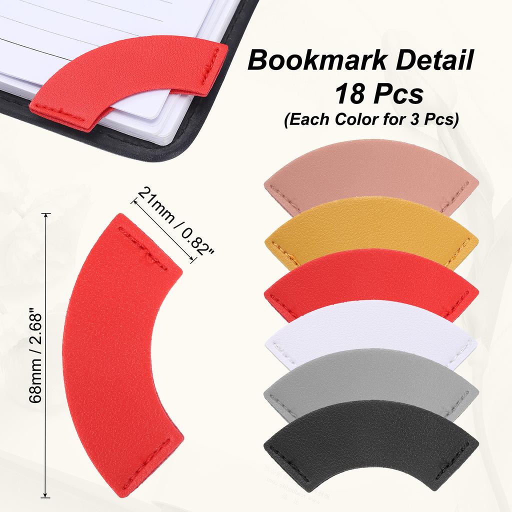6/12/18Pcs Leather Bookmarks Corner Bookmarks Page Markers Mini-portable Gift Heart Bookmark Page Folder Corner Protective Cover
