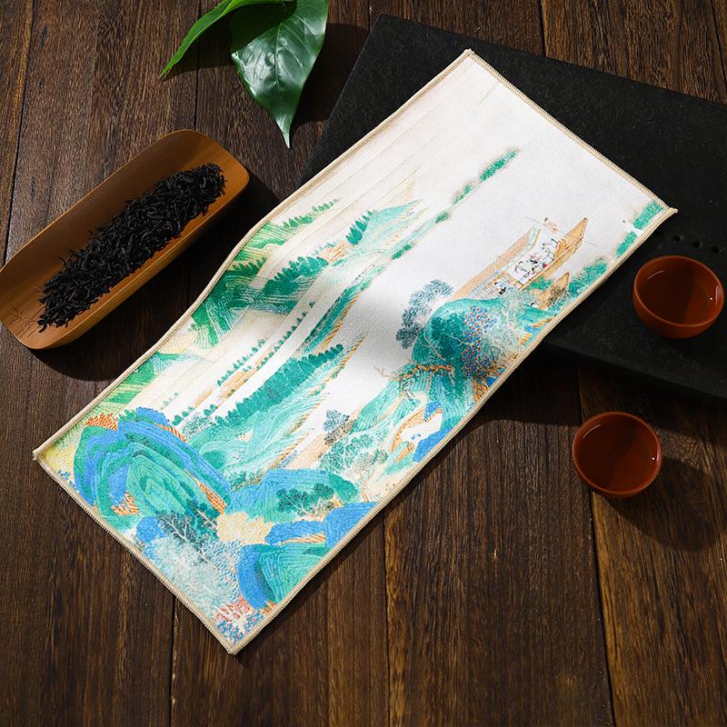 Suede Flannel Lint-Free Absorbent Tea Towel - Ancient Style, High-Grade, Multi-functional Design