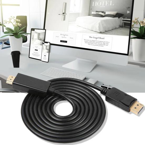 Converter Cable High Output Plug Play Clarity Stable DP to HDMI-compatible 1080P PVC