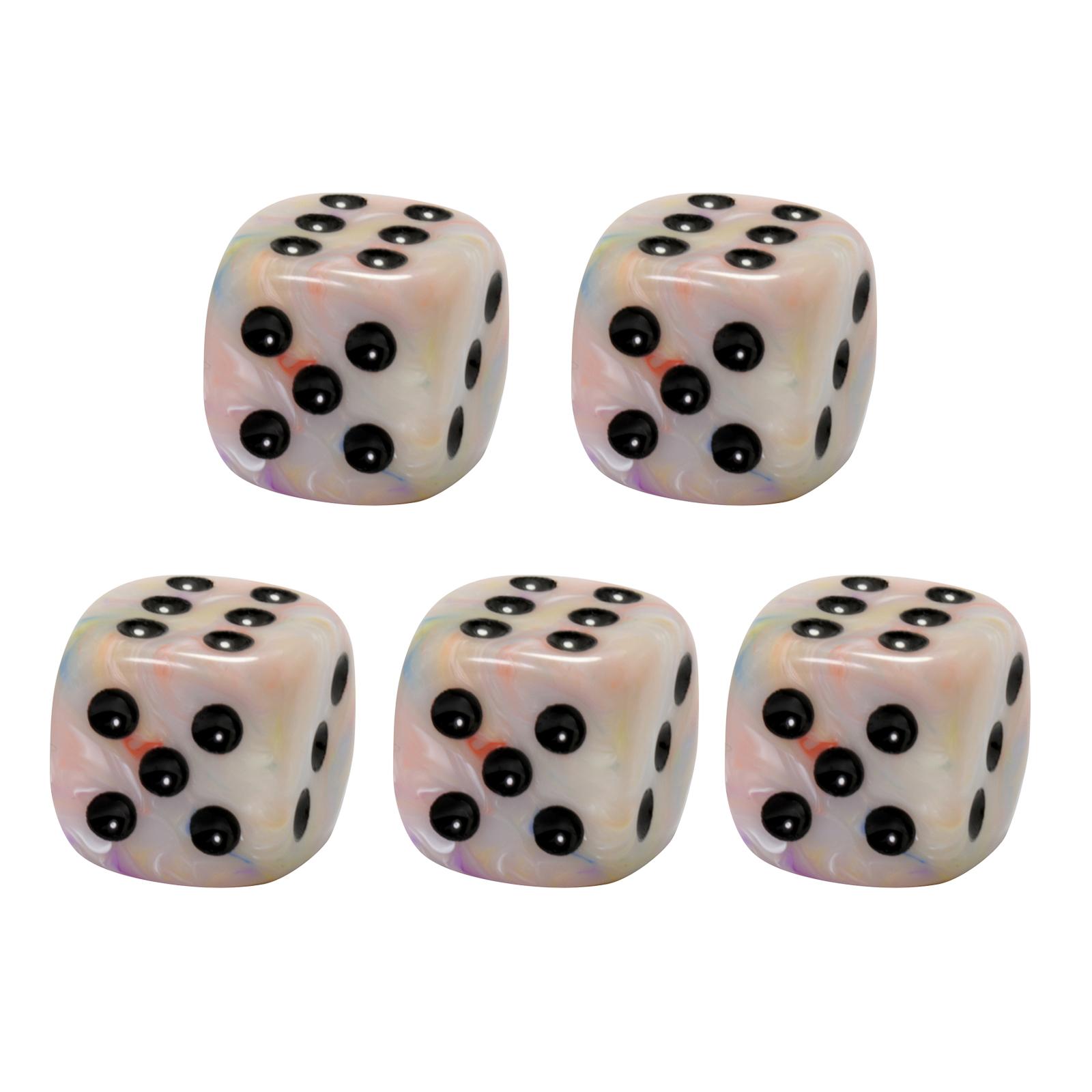 

5pcs D6 Dice 16mm Rounded Corner 6 Sided Dice for Board Game DND TRPG Math Teaching