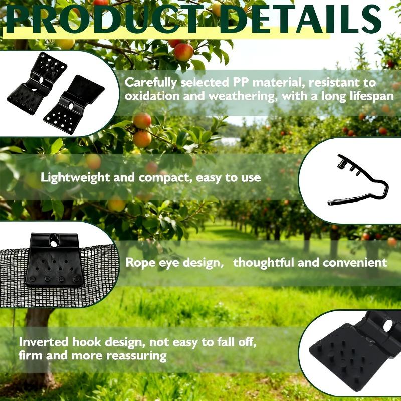 50/30/10Pcs Black Butterfly Type Sunshade Net Clips Windproof Net Hook Agriculture Shadow Film Fix Clamp Outdoor Tent Hang Tongs