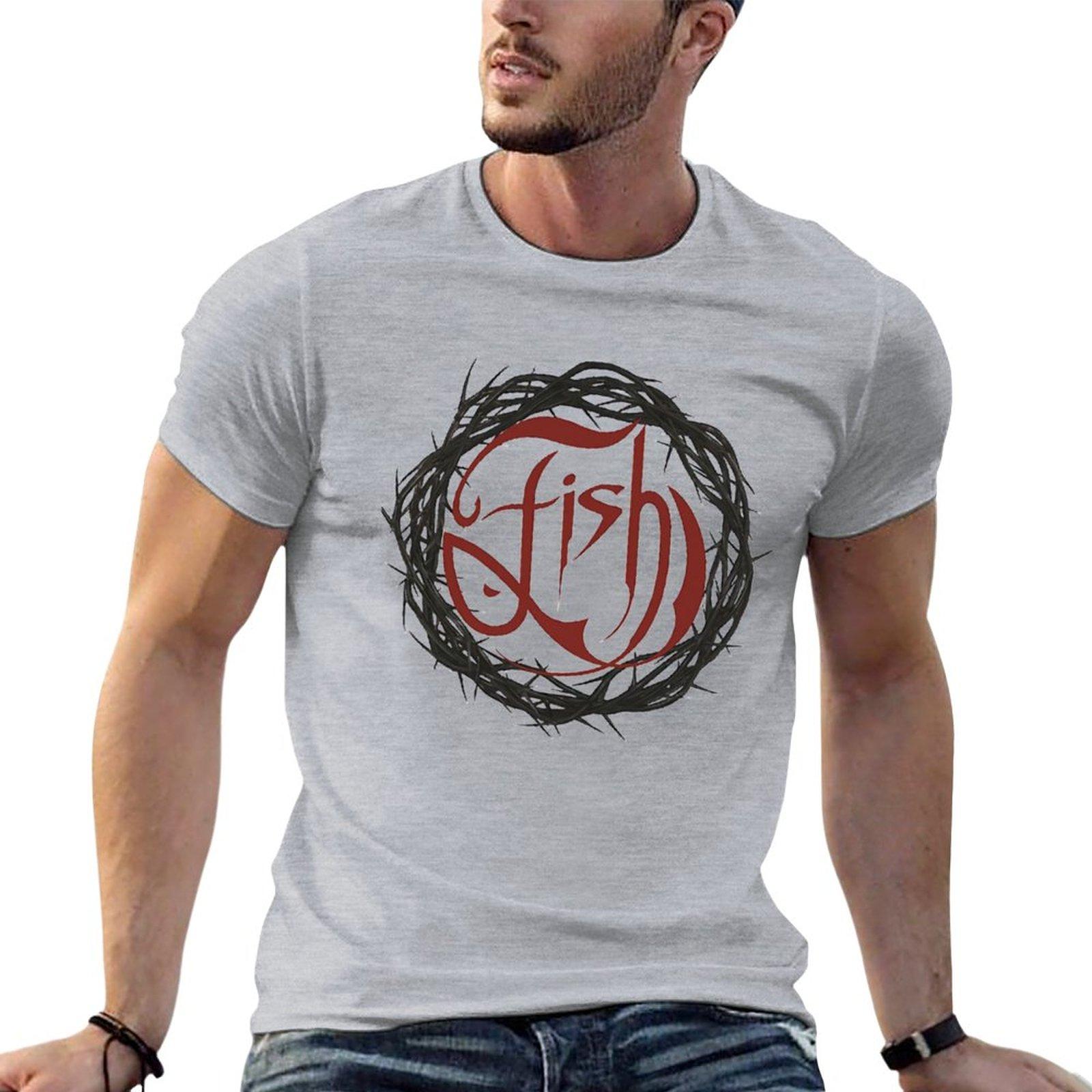 GUOYAN TOP Nieuw marillion vis T-shirt anime zomerkleding plus size t-shirts leuke tops T-shirts voor mannen katoen S