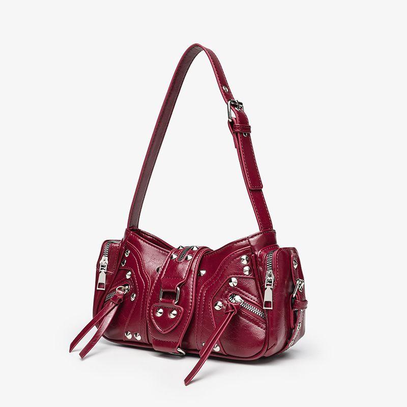 Women Bag 2026 Y2K PU Rivet Fashion Luxury New Vintage Locomotive Style Shoulder Bag Pures and Bags Crossbody Girls