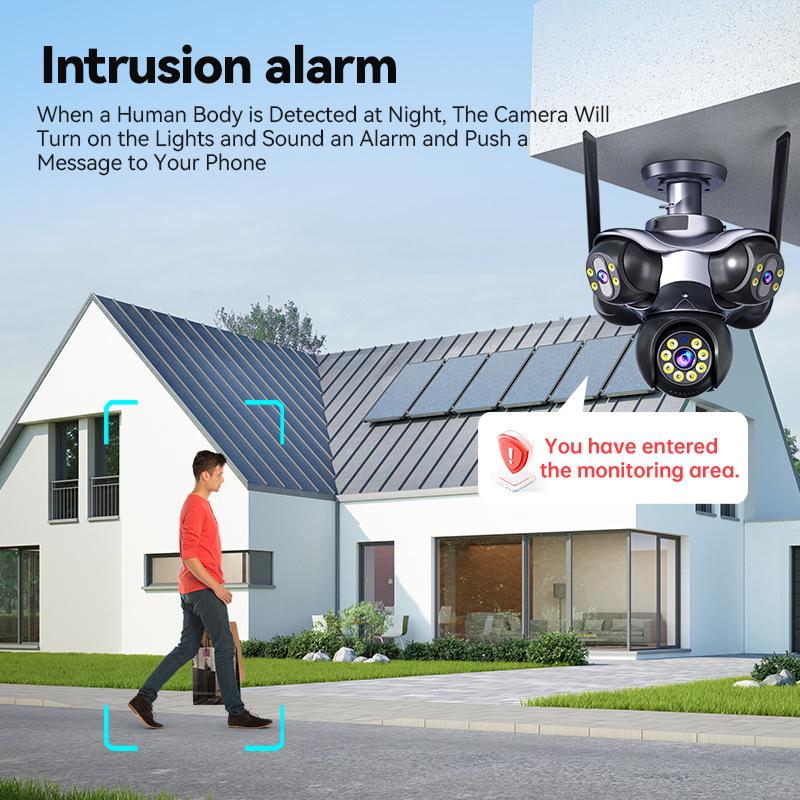 Outdoor 5-Lens Panoramic Night Vision HD Surveillance Camera