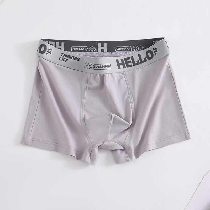 Men's Summer Breathable Boxer Briefs - Mid-Waist, Large Size, Youth Trend, Solid Color