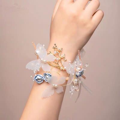 Bracelet extensible en forme de papillon pour demoiselle d'honneur, fleur artificielle, Corsage