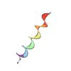 Wind Spinner Foldable Colorful Spiral Rainbow Wind Sculpture Spinner Hanging Curly Spinner Yard Garden Decoration