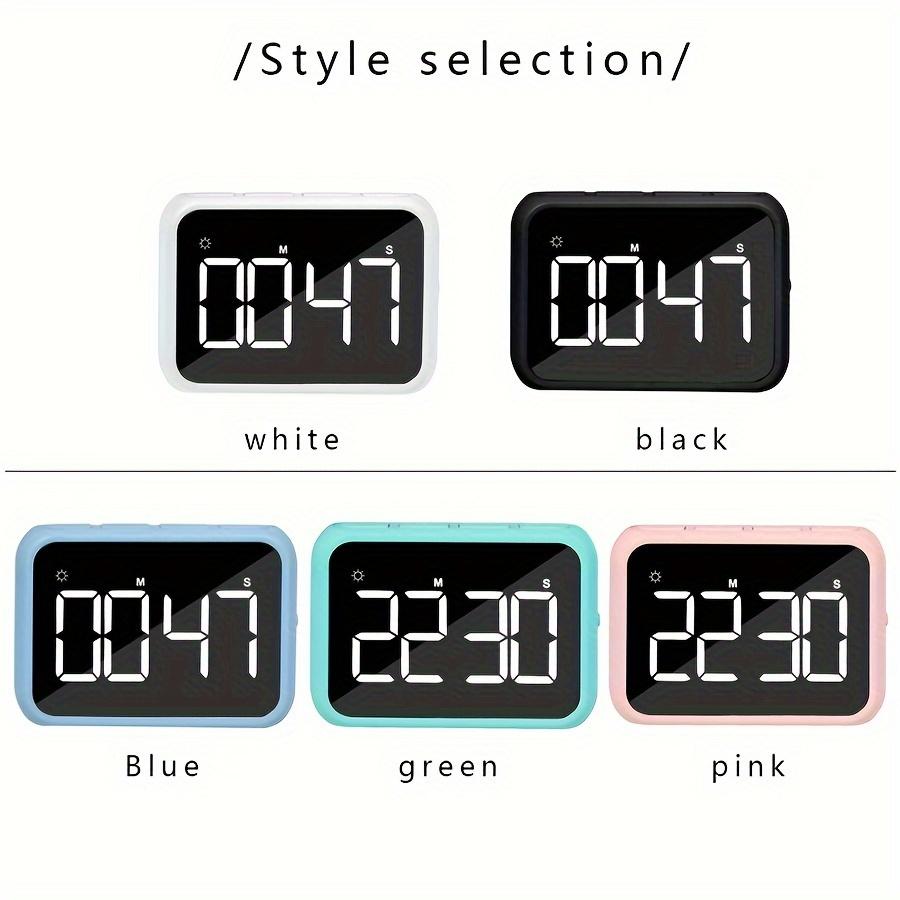 1pc Digital Kitchen Timer, LED Electronic Countdown with Adjustable, Plastic, Battery Operated 3 AAA Not Included, Clear Display for Cooking Learning