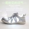 Women's Shoes Summer Mesh Breathable Little White Shoes Flat Bottom German Training Shoes Women's 2025 Dad Shoes Forrest Gump Soft Sole Breathable Me