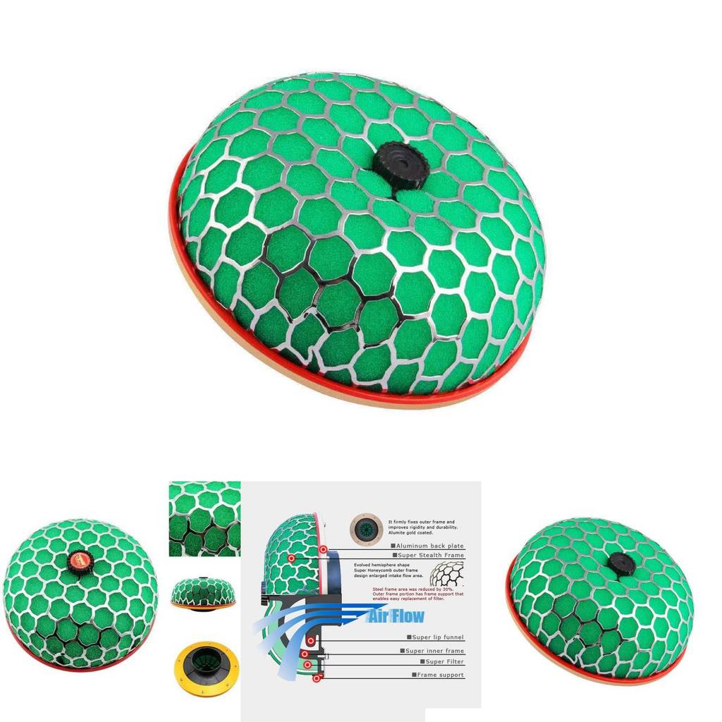 Car Air Intake Filter With Aluminum Shell And Colorful Sponge For Performance Enhancement