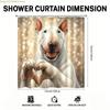 1pc 1pcs Bull Terrier Dog Shower Curtain - Cute, Durable Bath Curtain with 12 Hooks Suitable for Bathroom Decor, Bathtub & Sho