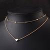 Multi Layers Heart Pendant Women Girl Clavicle Necklace Plating Alloy Adjustable Neck Decorative Jewelry
