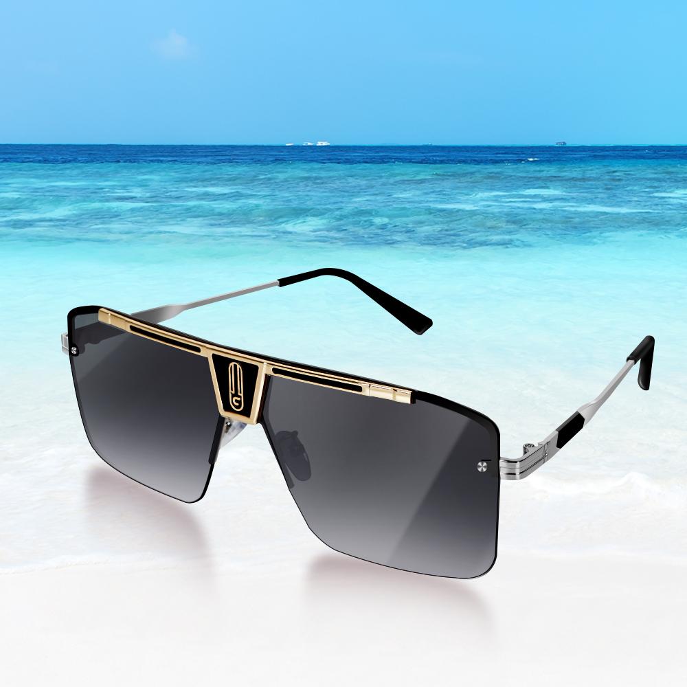 

Квадратные солнцезащитные очки с градиентом для мужчин и женщин, 2024 г., модный винтажный брендовый дизайн, большие солнцезащитные очки без оправы для женщин, очки UV400 image color