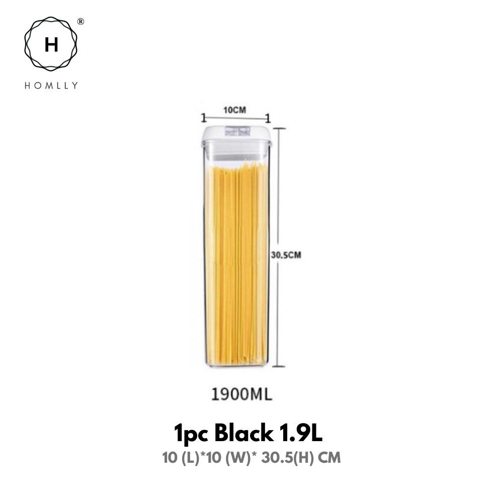 Homlly Uno 7 pieces BPA Free Air Tight Food Cookie Storage Cereal  Plastic Containers Set (Free Label Stickers)