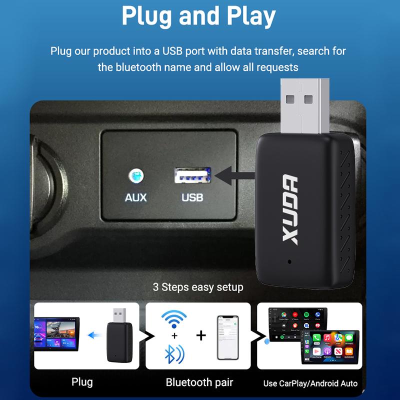 XUDA 2025 NEW Wireless Carplay and Android Auto 2in1 smart Mini Box WIFI BT Auto Connect For Toyota Volvo Benz MG Kia MAZDA FORD