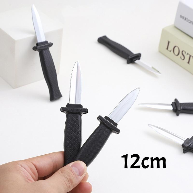 Retractable Fake Knife Toy Plastic Prop Trick Blade Halloween Fools Day Party Cosplay Gadget for Playing Joke
