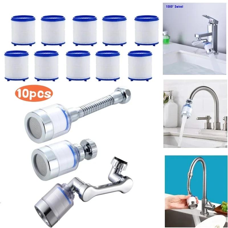 10 Stück Druckbeaufschlagtes Sprudel-Filterelement Wasserhahnreiniger Dusche PP Baumwollfiltration Entfernt Chlor Schwermetalle für die Küche