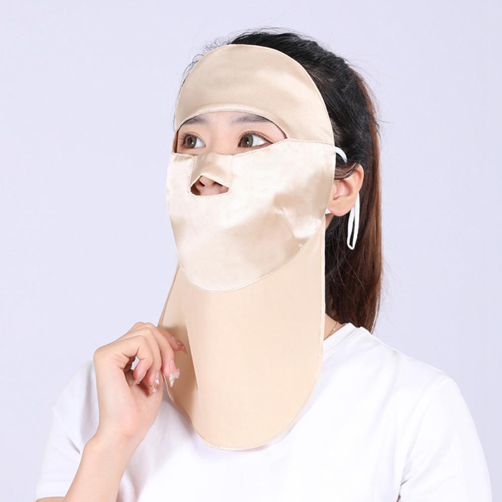 

Breathable Silk Sunscreen Mask Oil Fume Prevention Full Face Mask New Veil Girl Summer