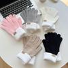 Knit Gloves for Women Winter Warm Fingerless Touchscreen Gloves Cute Cycling Cold Weather Half Finger Anti Slip Riding Gloves