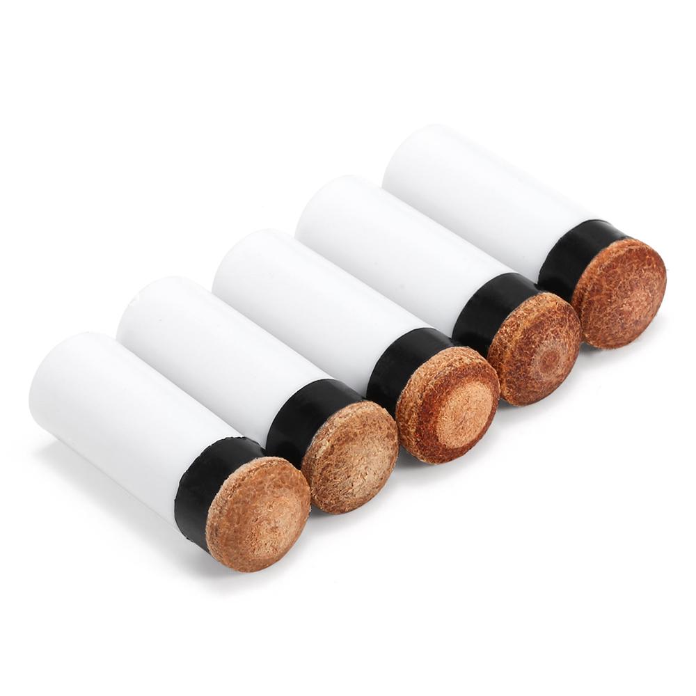 5PCS Pool Cue Tips Hard Plastic Cue Stick Ferrules Billiard Cue Head 12MM / 13MM Outer Diameter